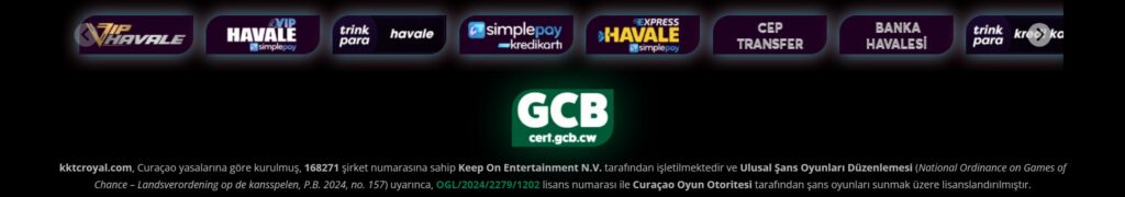 kktcroyal finansal işlemler